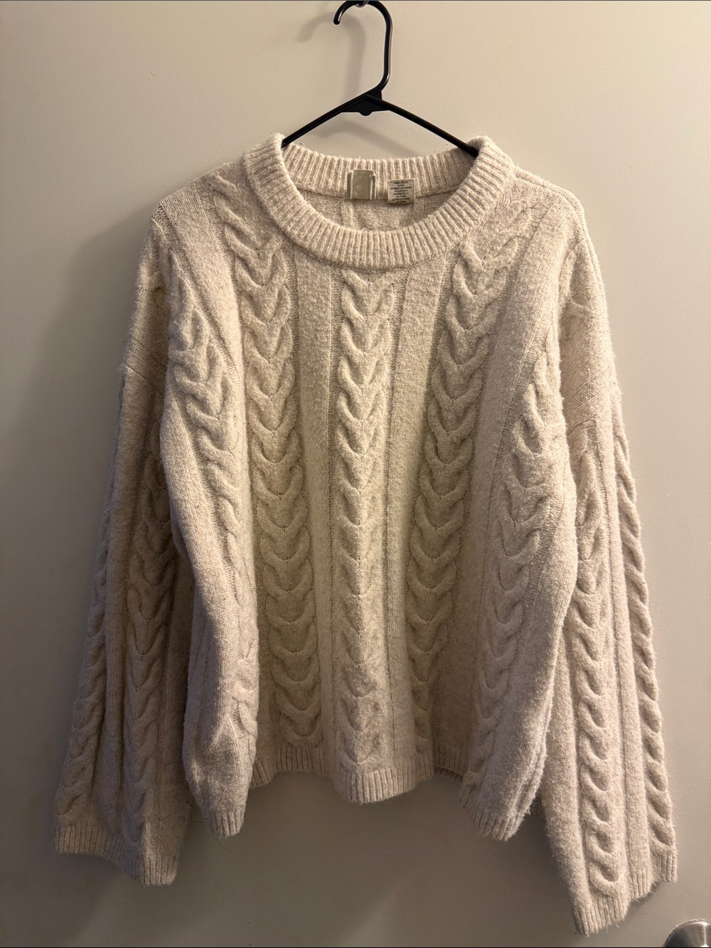 Joie Cream Cable Knit Crewneck Sweater
